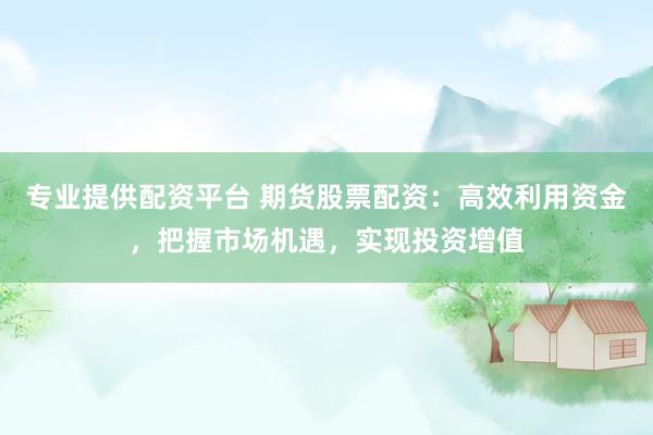 专业提供配资平台 期货股票配资：高效利用资金，把握市场机遇，实现投资增值